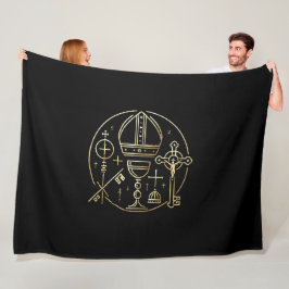 Heraldisches Symbol Papst Fleece Deken