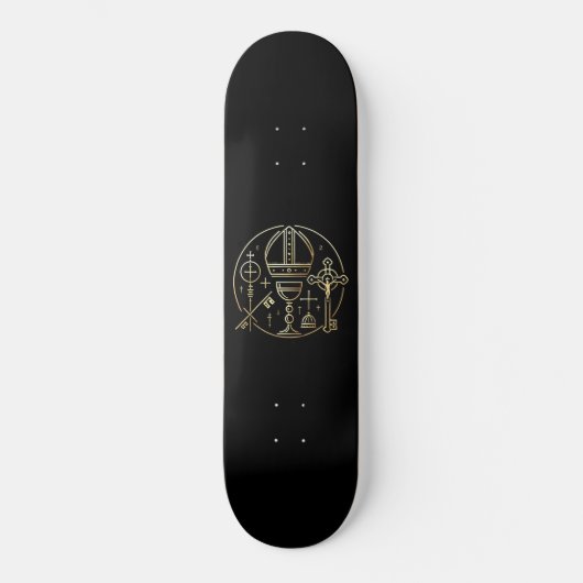 Heraldisches Symbol Papst Persoonlijk Skateboard (Voorkant)