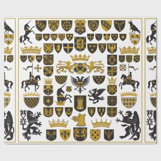HERALDRY Crests and Symbols Cadeaupapier (Vlak)