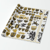 HERALDRY Crests and Symbols Cadeaupapier (Uitgerold)