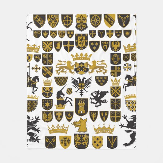 HERALDRY Crests and Symbols Fleece Deken (Voorkant)