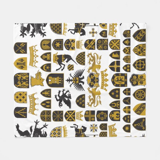 HERALDRY Crests and Symbols Fleece Deken (Voorkant (Horizontaal))