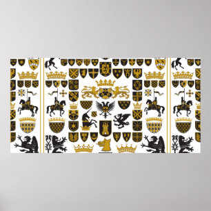 HERALDRY Crests and Symbols Poster