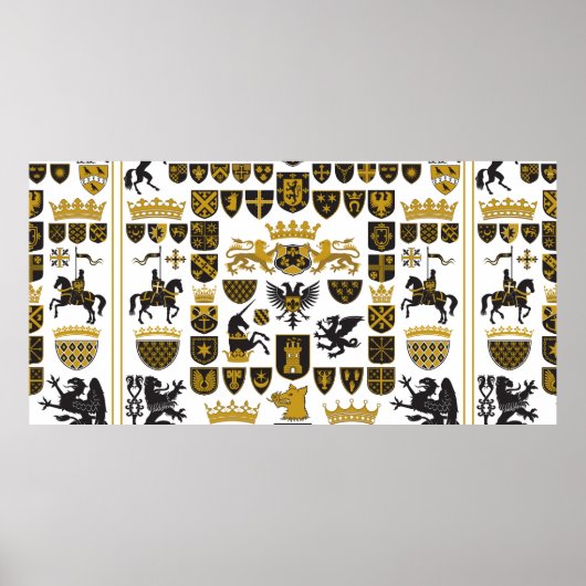 HERALDRY Crests and Symbols Poster (Voorkant)