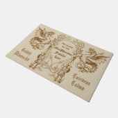 Heraldry Dragon Scottish Clansman Warrior Lijst Deurmat (Schuin)