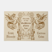 Heraldry Dragon Scottish Clansman Warrior Lijst Deurmat (Voorkant)