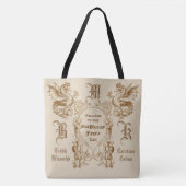 Heraldry Dragon Scottish Clansman Warrior Lijst Tote Bag (Voorkant)