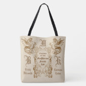 Heraldry Dragon Scottish Clansman Warrior Lijst Tote Bag (Achterkant)