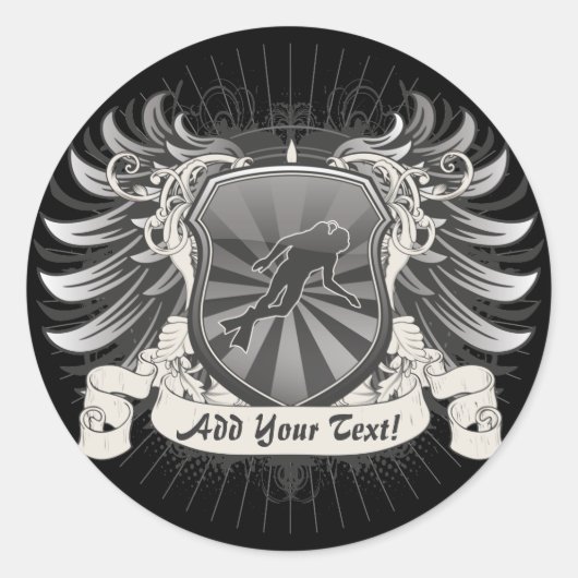 Heraldry Duiken Ronde Sticker (Voorkant)