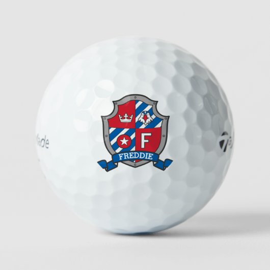 Heraldry grafisch F monogram Freddie bird Golfballen (Voorkant)