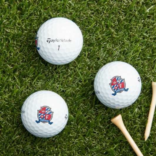 Heraldry grafisch F monogram Freddie bird Golfballen (Insitu Gras)