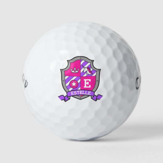 Heraldry graphic E monogram roze eenhoorn Golfballen (Voorkant)