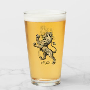 Heraldry Lion  Monogram Glas