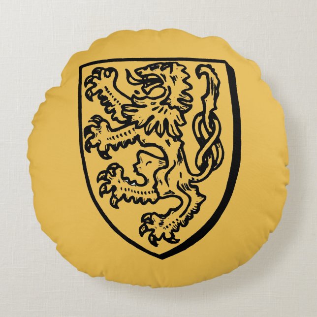 Heraldry: Lion Rond Kussen (Voorkant)