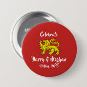 Heraldry Lion Royal Wedding Keepomwille Button (Voorkant /achterkant)