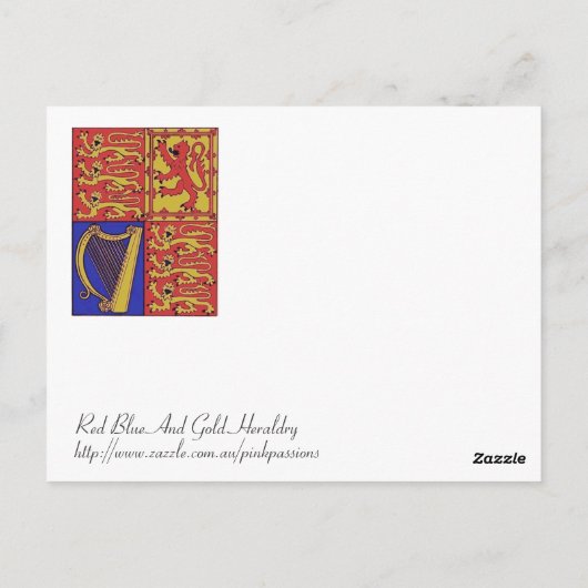 Heraldry met harp en leder briefkaart (Achterkant)