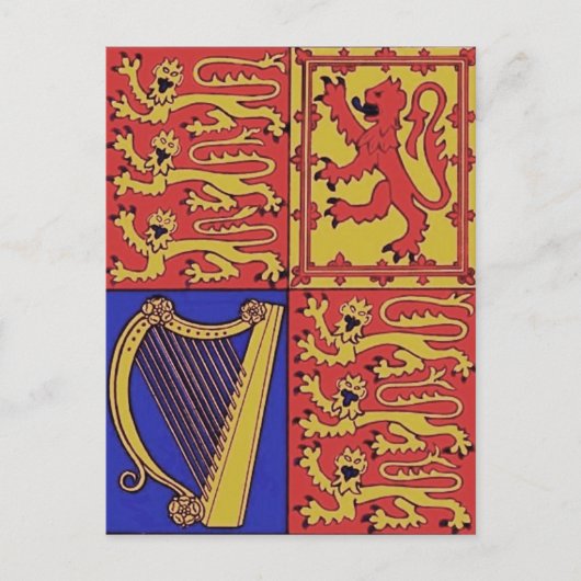 Heraldry met harp en leder briefkaart (Voorkant)