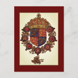 Heraldry met kroon briefkaart