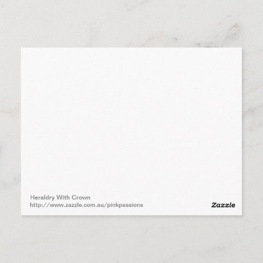 Heraldry met kroon briefkaart (Achterkant)
