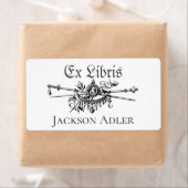 Heraldry Swords Personalized Ex Libris Bookplaat Etiket (Insitu)