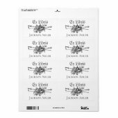 Heraldry Swords Personalized Ex Libris Bookplaat Etiket (Full Sheet)