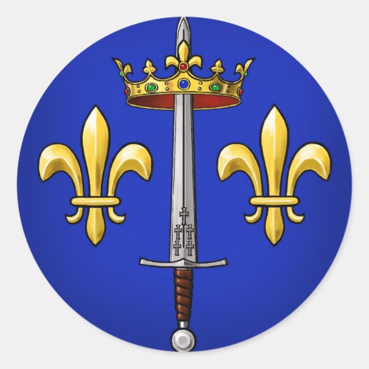 Heraldry van Joan of Arc Jeanne d'Arc Ronde Sticker (Voorkant)