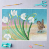 Heralds of spring - Wren bird and snewdrops Tissuepapier (Craft)
