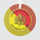Heratige Siciliaanse familie Trinacria Ornament (achterkant)