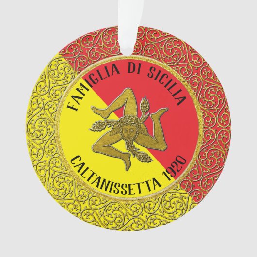 Heratige Siciliaanse familie Trinacria Ornament (voorkant)