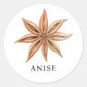 Herb Anise Waterverf Ronde Sticker (Voorkant)