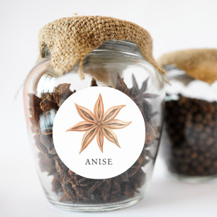 Herb Anise Waterverf Ronde Sticker