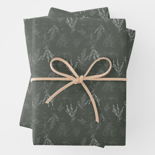 Herb Basil Thyme Plant Gardener Wrapping Paper Sh (In situ)