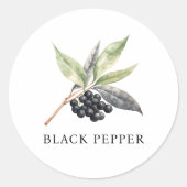 Herb Black Pepper Waterverf Ronde Sticker (Voorkant)