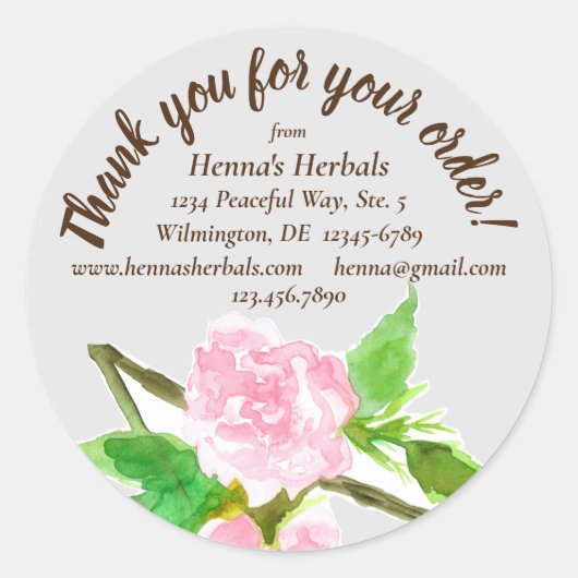 Herb Boerderij Bedankt voor uw bestelling Ronde Sticker (Voorkant)