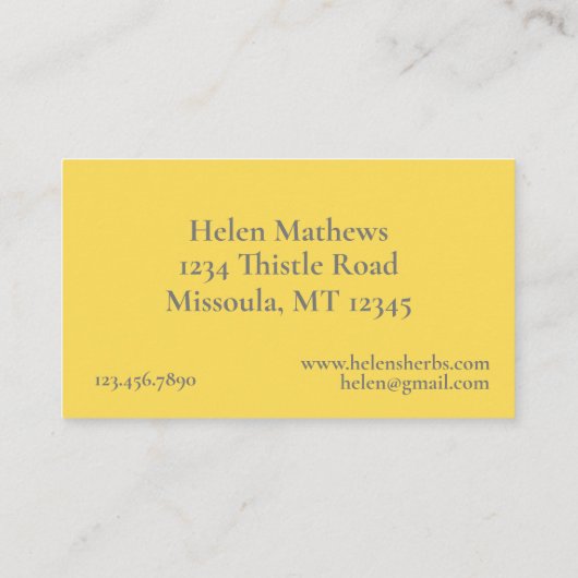 Herb Boerderij Echinacea Geneesmiddel in de culina Visitekaartje (Achterkant)