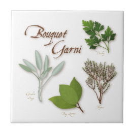Herb Bouquet Ceramic Tile Tegeltje