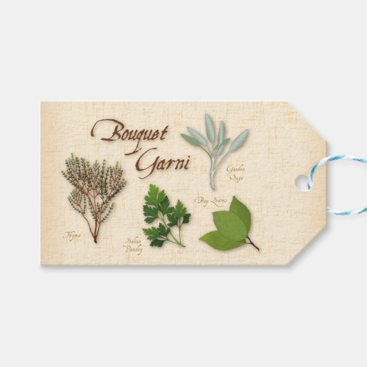 Herb Bouquet Gift Label Cadeaulabel (Voorkant (Horizontaal))