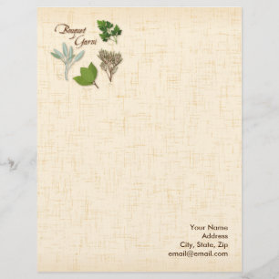 Herb Bouquet Letterhead Gepersonaliseerd Briefhoofd