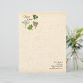 Herb Bouquet Letterhead Gepersonaliseerd Briefhoofd (Staand voorkant)