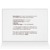 Herb Bouquet Recipe Wenskaart (Binnen Horizontaal (Boven))