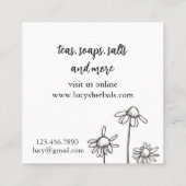 Herb Business Chamomile Tea Soap Salts Vierkante Visitekaartje (Achterkant)