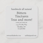 Herb Business Echinacea Coneflower Plant Custom Vierkante Visitekaartje (Achterkant)