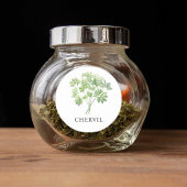 Herb Chervil Waterverf Ronde Sticker