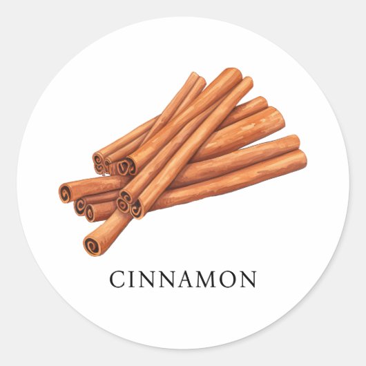 Herb Cinnamon Waterverf Ronde Sticker (Voorkant)