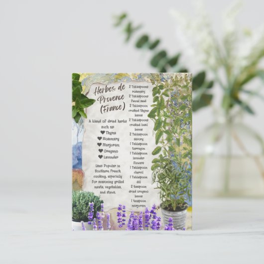 Herb de Provence Spice Mix Recept Frans Briefkaart (Staand voorkant)