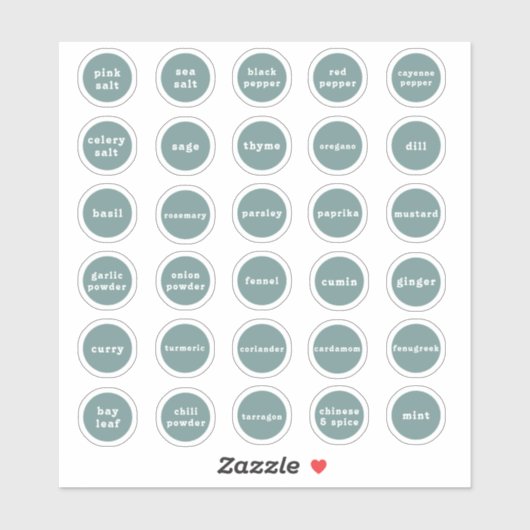 Herb- en specerijlabels sticker (Vel)