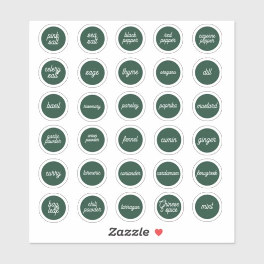 Herb- en specerijlabels sticker (Vel)
