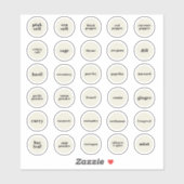 Herb- en specerijlabels sticker (Vel)