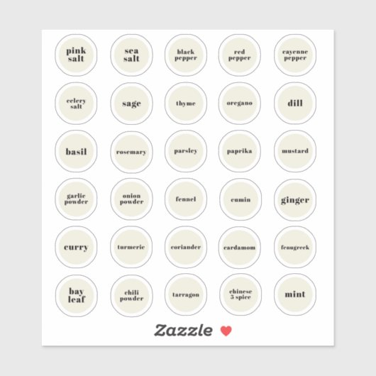 Herb- en specerijlabels sticker (Vel)
