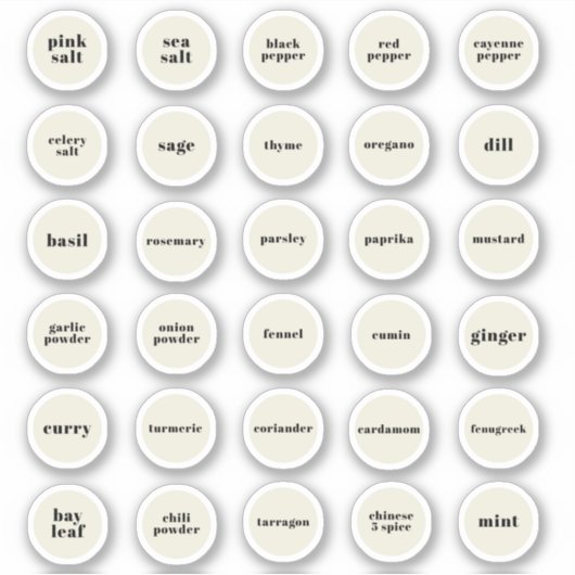 Herb- en specerijlabels sticker (Voorkant)